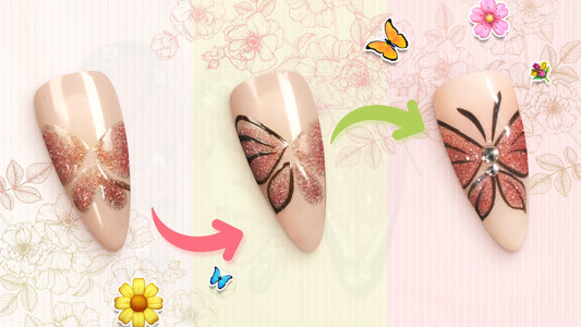 How to make simple butterfly nail art in easy steps?
