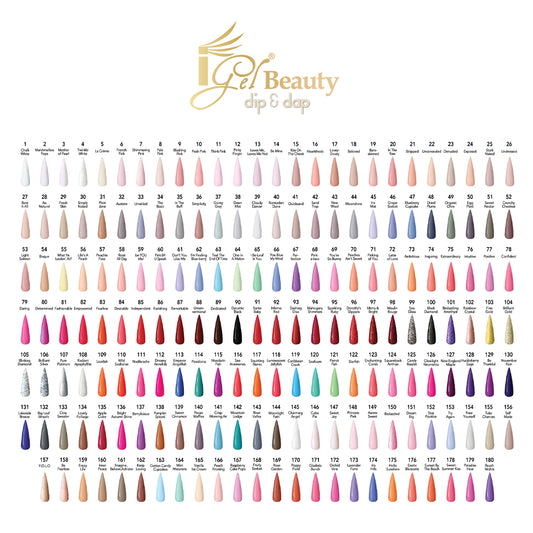 LB 3 in 1 Powder, Gel, Nail Polish Professional Collection (1 - 180)