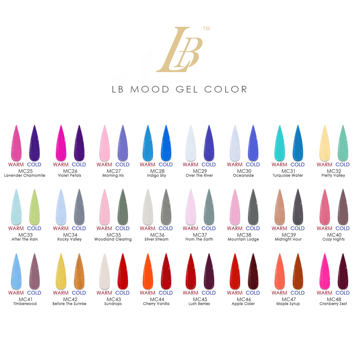 LB Mood Gel Color - Professional Collection (MC01-54)