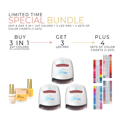 SPECIAL SALE BUNDLE - DIP & DAP 3 IN 1 PROFESSIONAL COLLECTION 1-247 + 3 LED PRO