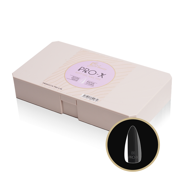 PRO-X Soft Gel Nail Tips 08 - Natural Stiletto Medium