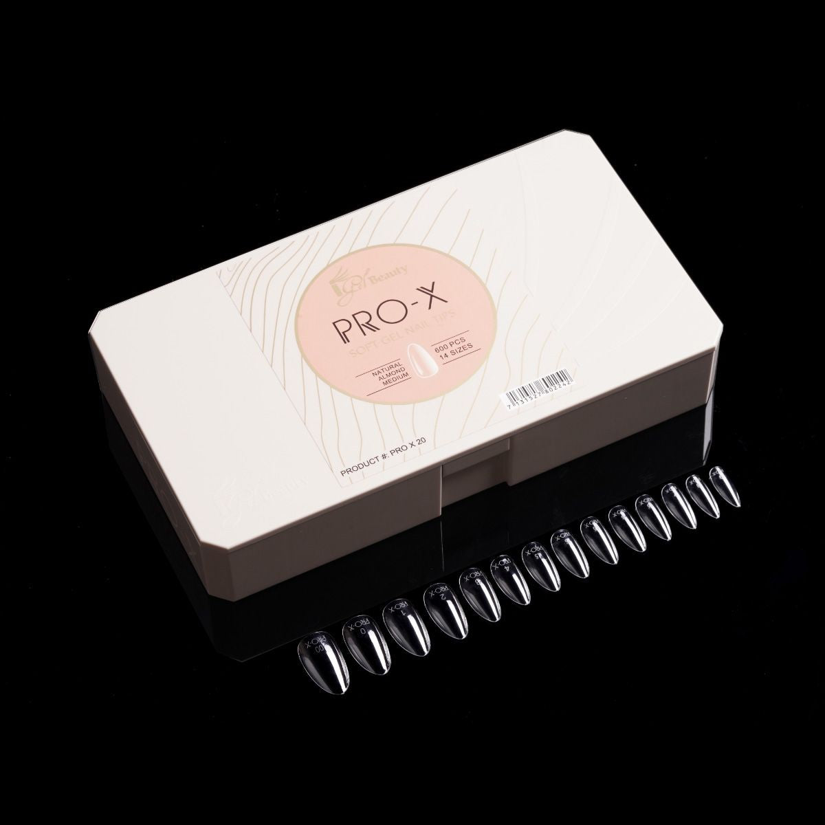 PRO-X Soft Gel Nail Tips 20 - Natural Almond Medium