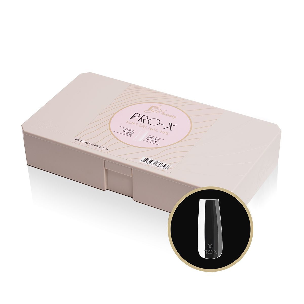 PRO-X Soft Gel Nail Tips 04 - Natural Square Long