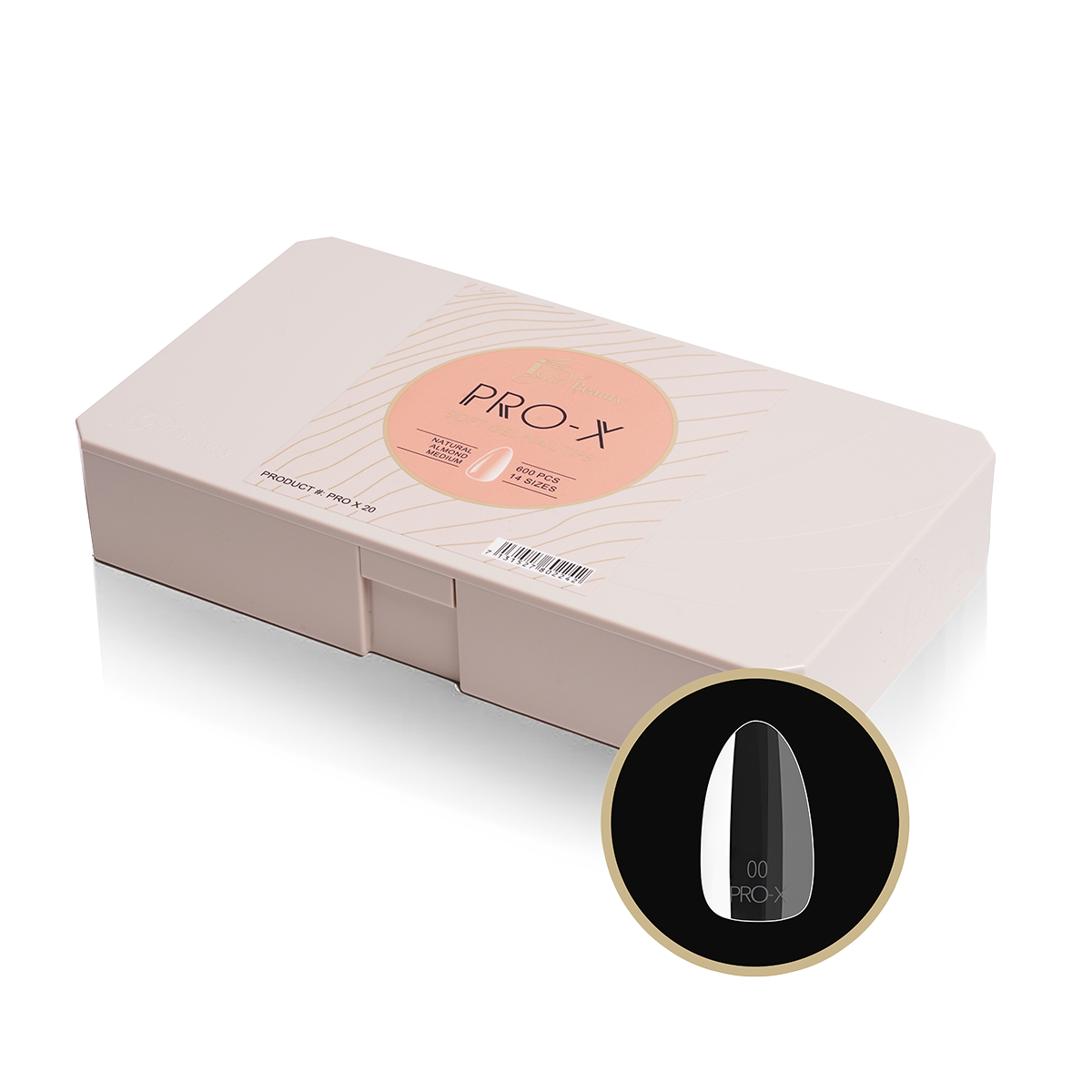 PRO-X Soft Gel Nail Tips 20 - Natural Almond Medium