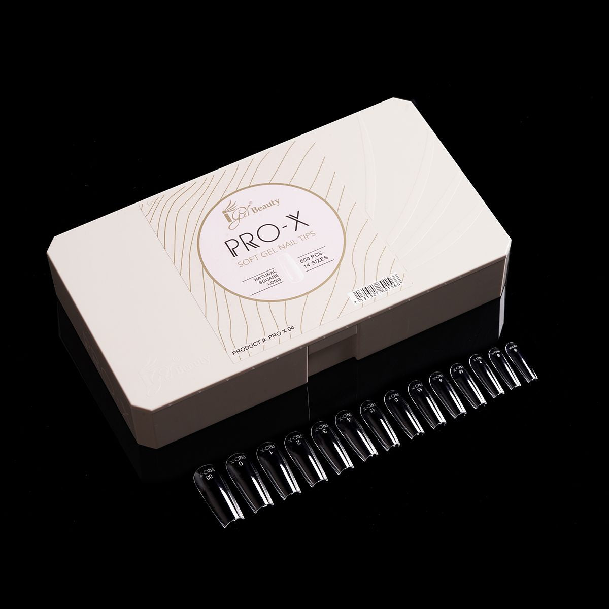 PRO-X Soft Gel Nail Tips 04 - Natural Square Long