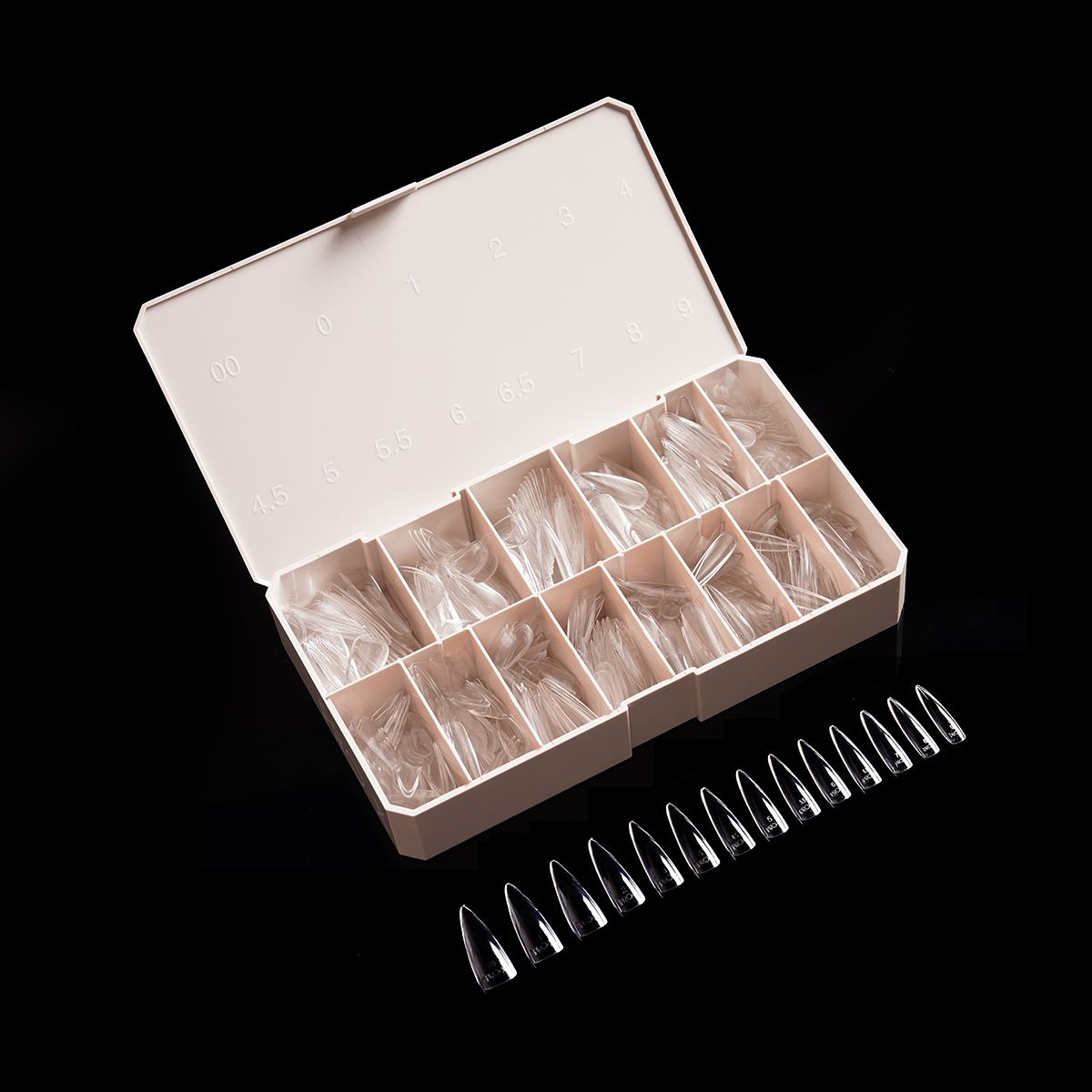 PRO-X Soft Gel Nail Tips 09 - Natural Stiletto Long