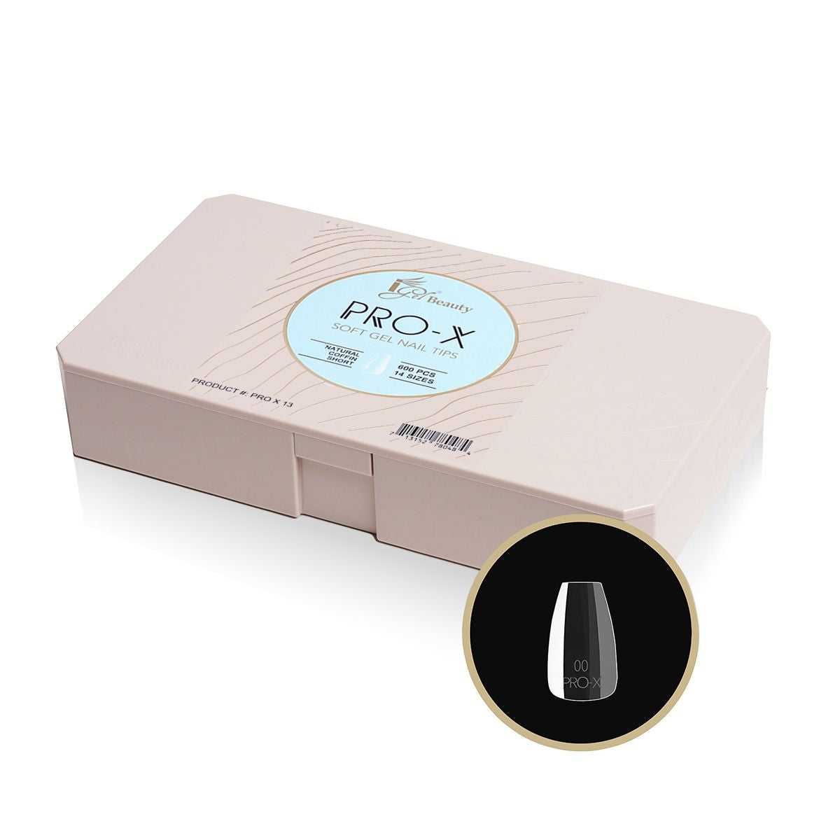 PRO-X Soft Gel Nail Tips 13 - Natural Coffin Short