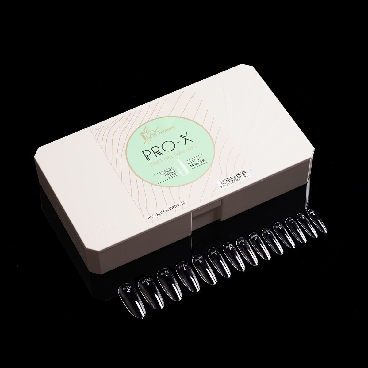 PRO-X Soft Gel Nail Tips 24 - Natural Round Long