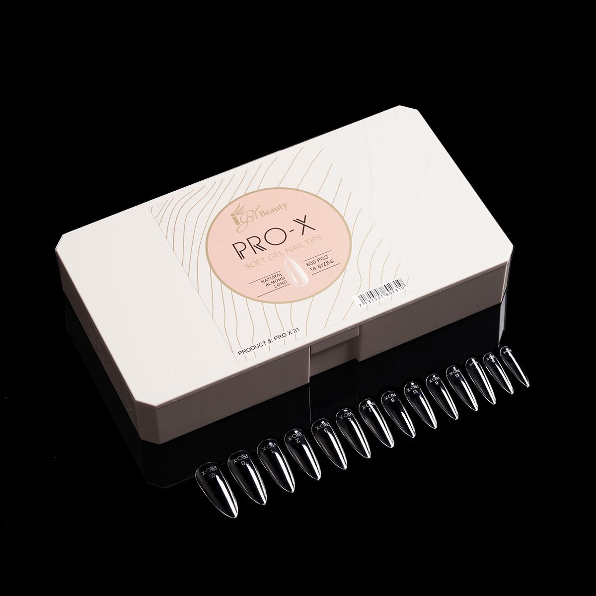 PRO-X Soft Gel Nail Tips 21 - Natural Almond Long