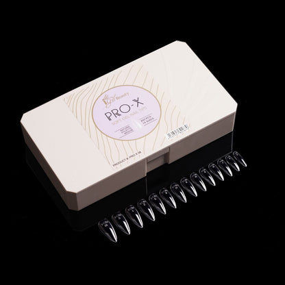 PRO-X Soft Gel Nail Tips 08 - Natural Stiletto Medium