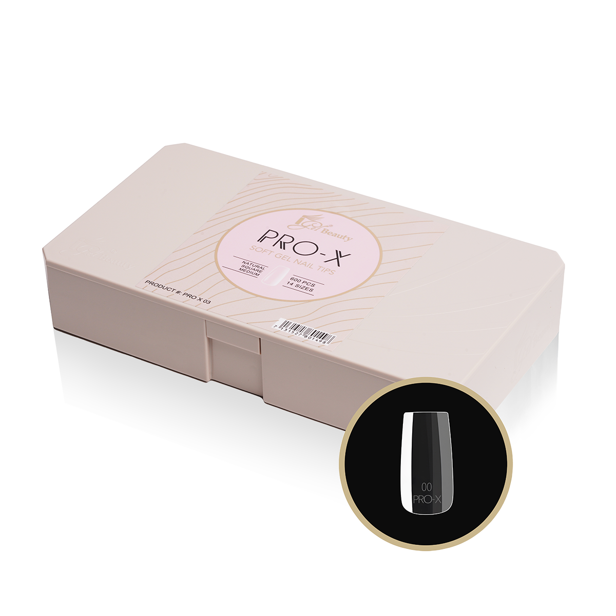 PRO-X Soft Gel Nail Tips 03 - Natural Square Medium