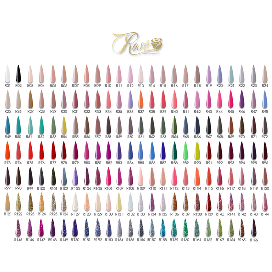 Rosé 3 in 1 Powder, Gel, Nail Polish Professional Collection (1 - 166)