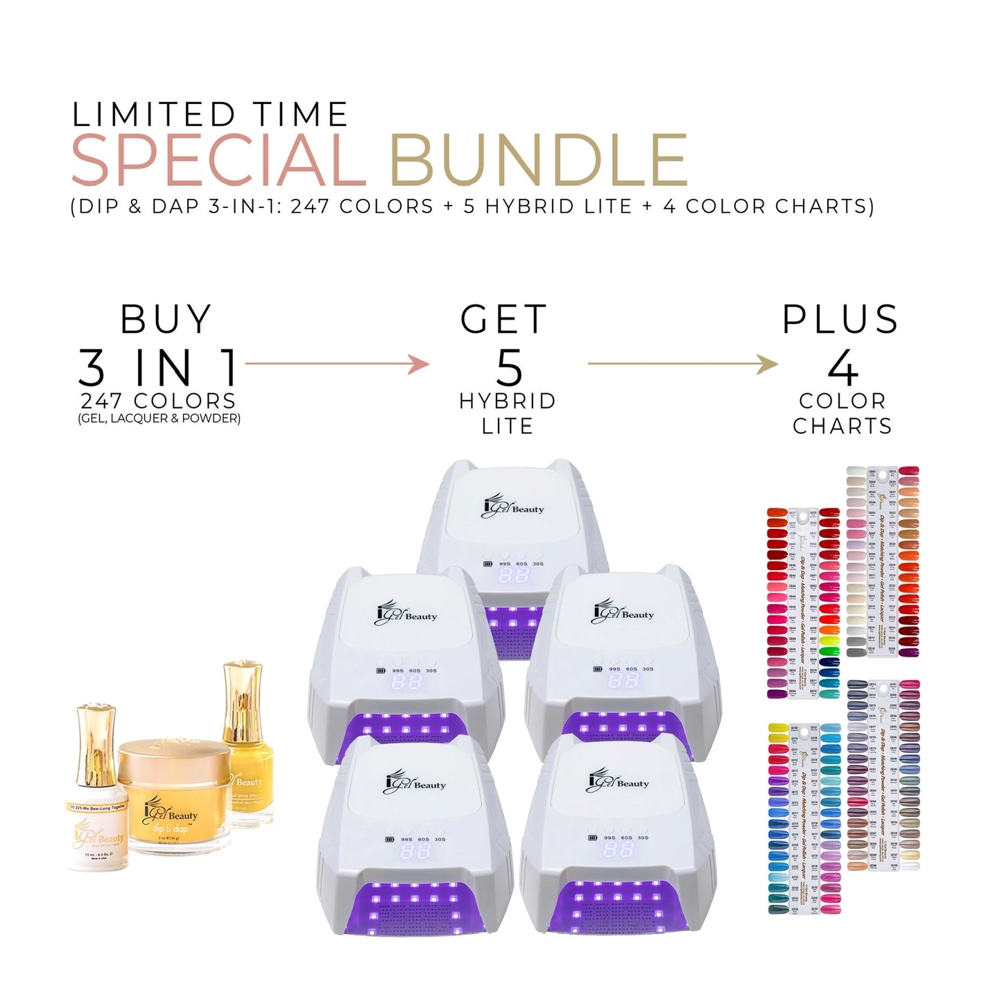 SPECIAL SALE BUNDLE - DIP & DAP 3 IN 1 PROFESSIONAL COLLECTION 1-247 + 5 HYBRID LITE